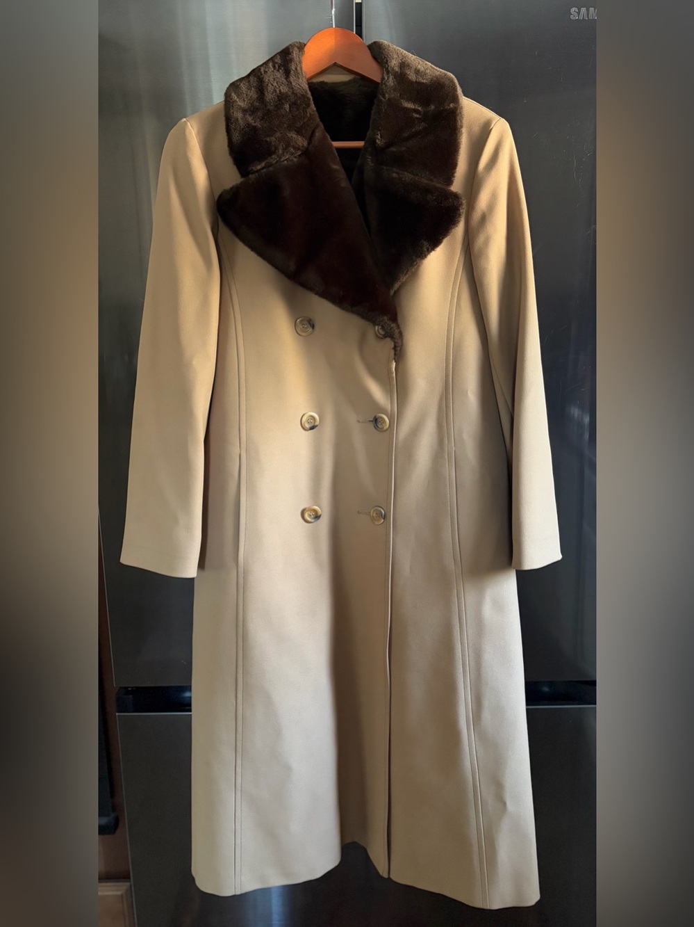 VTG 70s/80s Clipper Mist All Weather Coat Pristine Faux Fur Lining 12 Grandma